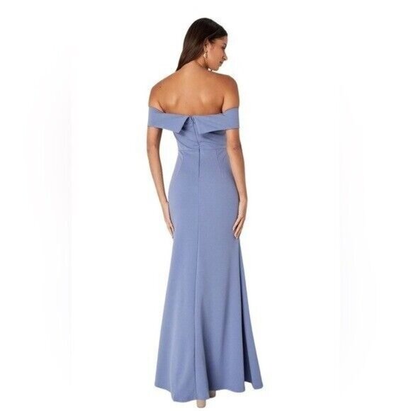 LULU’S Song of Love Blue Grey Off-the-Shoulder Maxi Dress Size XS - Picture 3 of 10